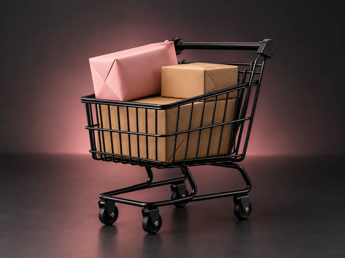 Unbranded shopping cart with parcels